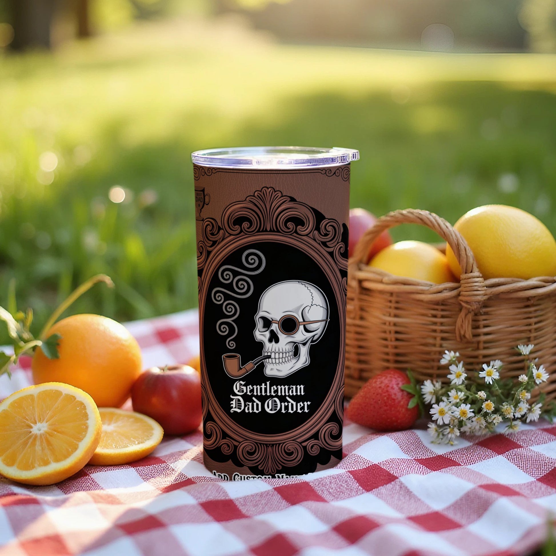 Gentleman Dad Order Skull Design Tumbler Product