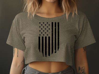 Distressed American Flag Women's Crop Top product