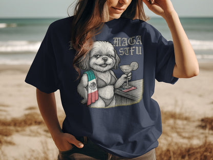 Funny Dog Beach Print Casual Graphic Tee Shirt product