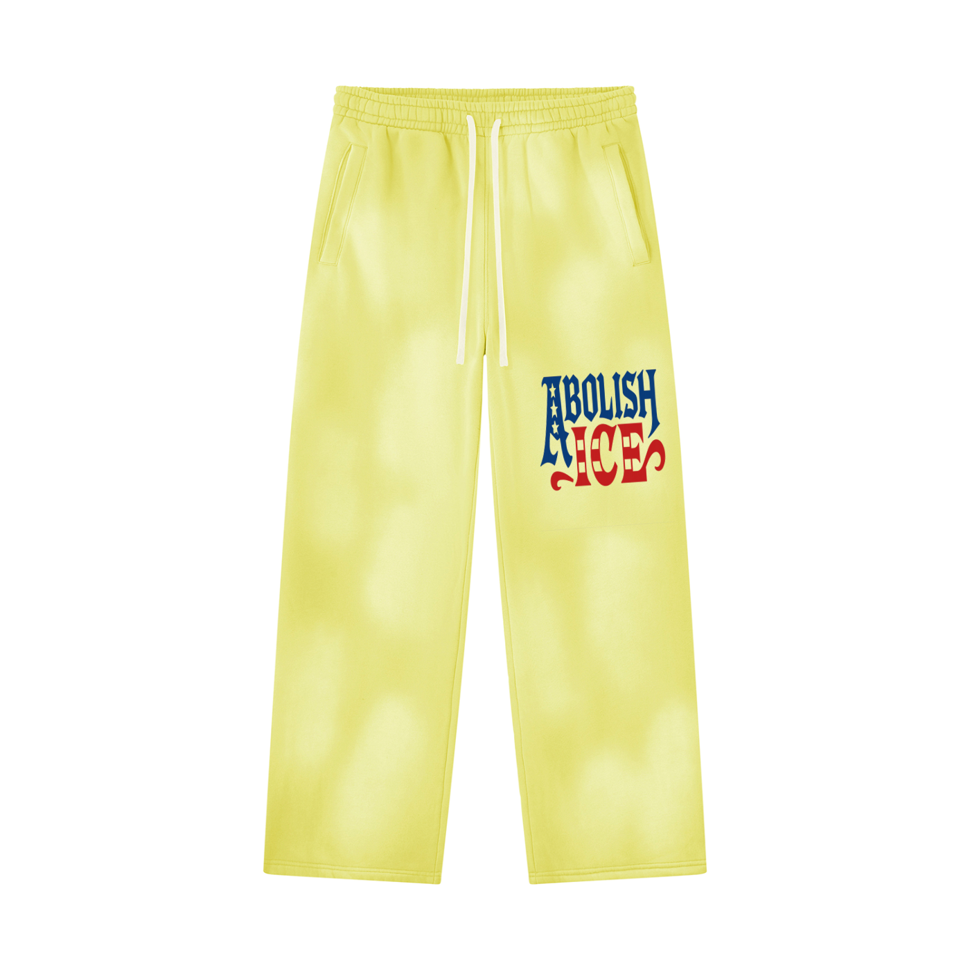 Abolish Ice Unisex Sunfade Wide Leg Fleece Sweatpants