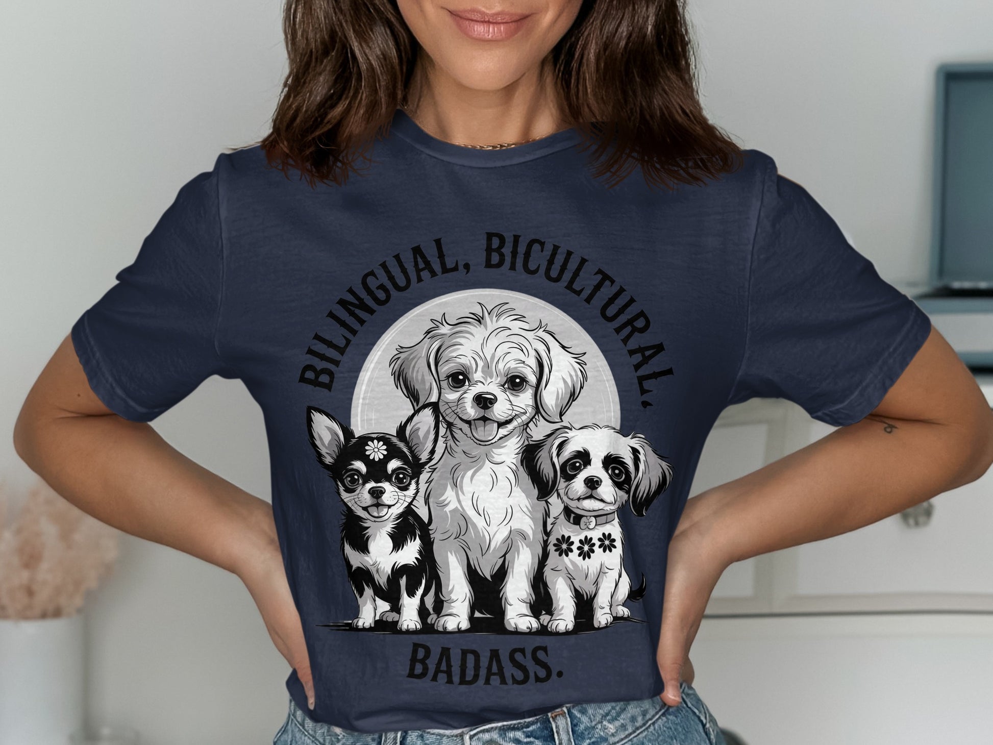 Bilingual Bicultural Badass Dog Lovers Graphic Tee product