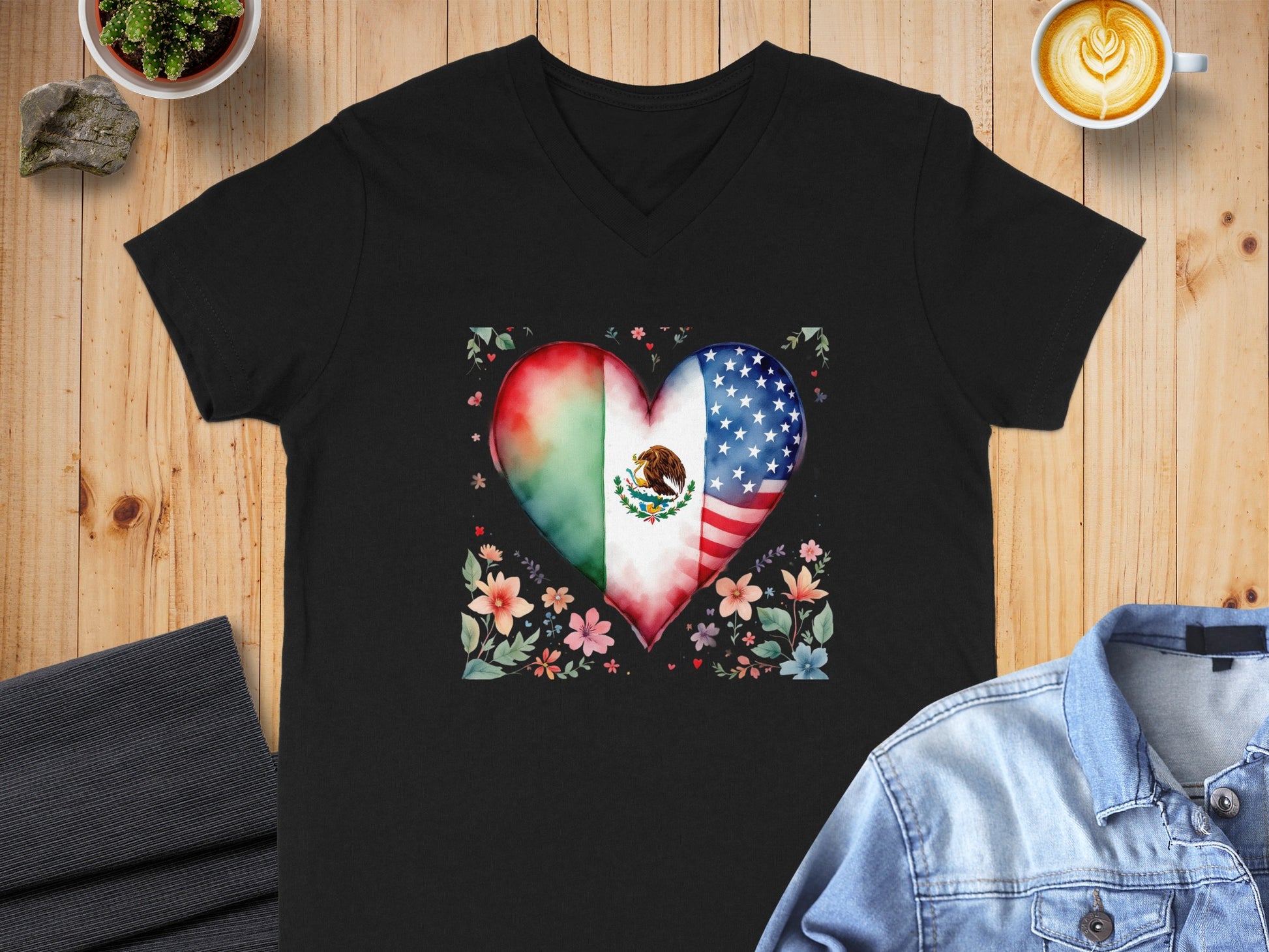 Heart Design with Flags Graphic Tee product