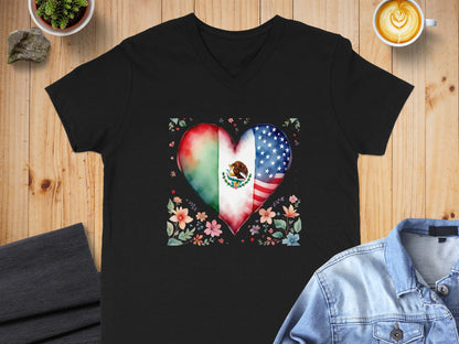 Heart Design with Flags Graphic Tee product