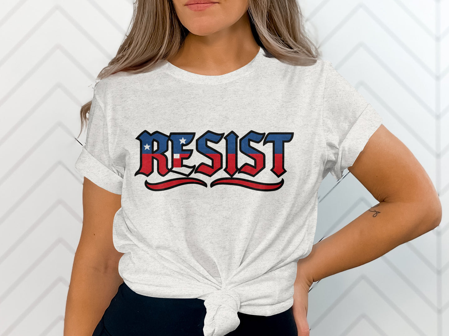 Patriotic Resist Graphic Tee Retro USA Inspired Shirt