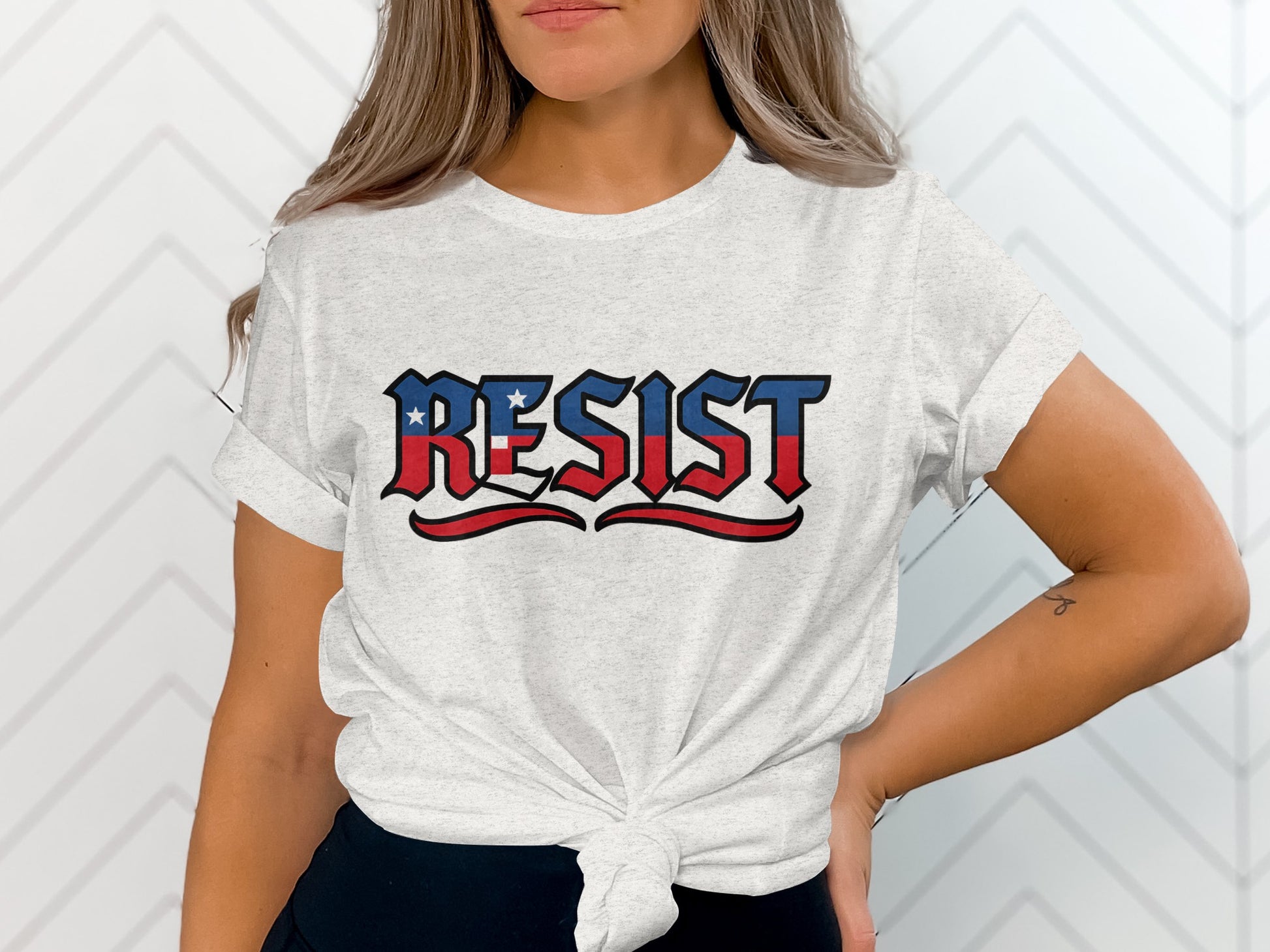 Patriotic Resist Graphic Tee Retro USA Inspired Shirt
