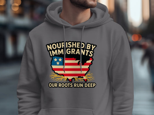 Nourished by Immigrants Our Roots Run Deep Hoodie product type