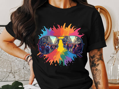 Colorful Reflection Sunglasses Graphic T-Shirt product