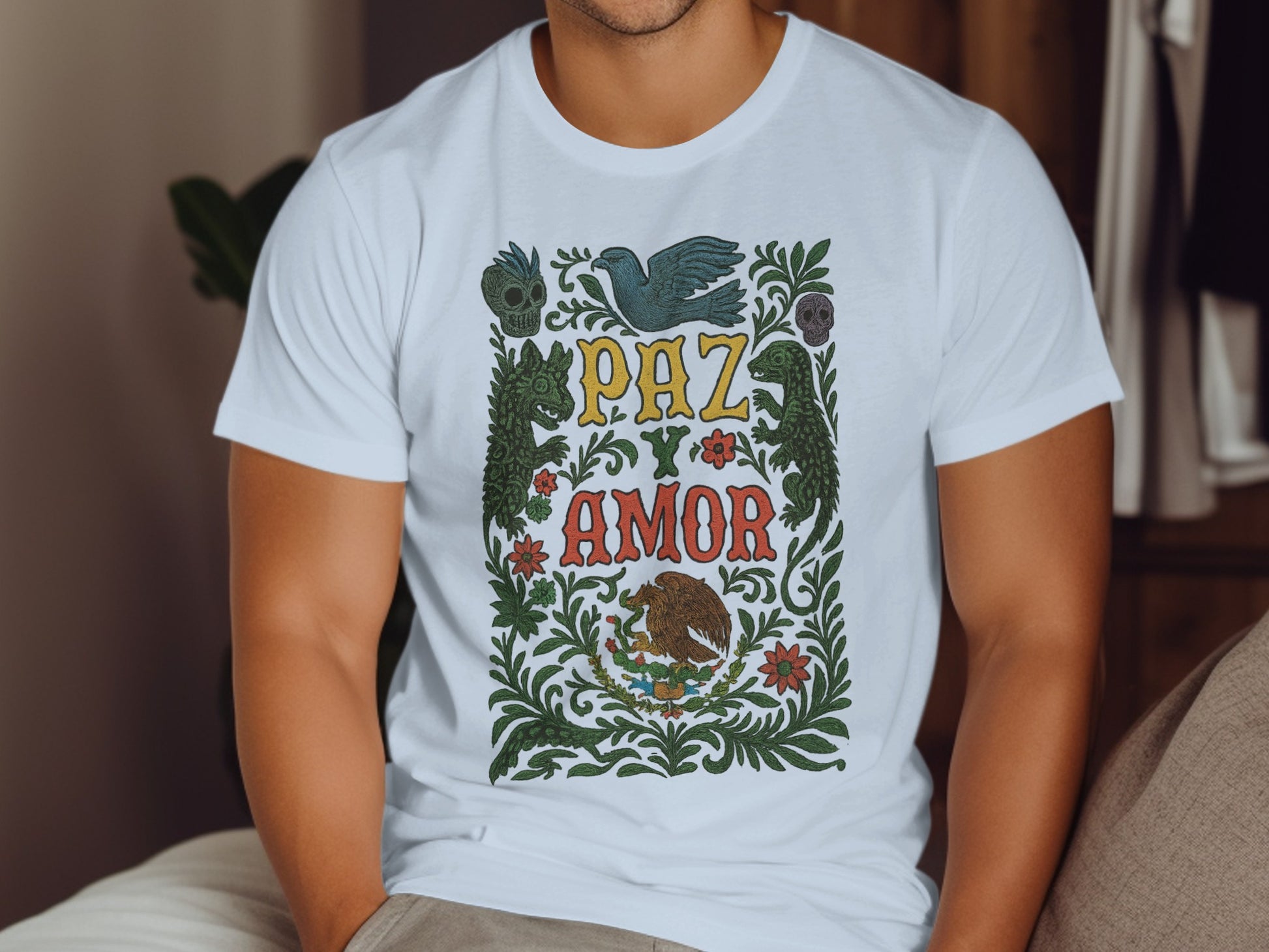 Peace and Love Vintage Style Graphic Print Shirt product type