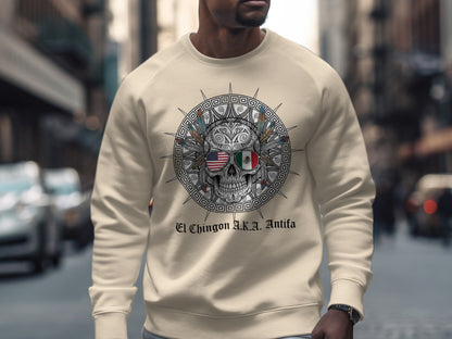 El Chingon AKA Antifa Skull Design Sweatshirt