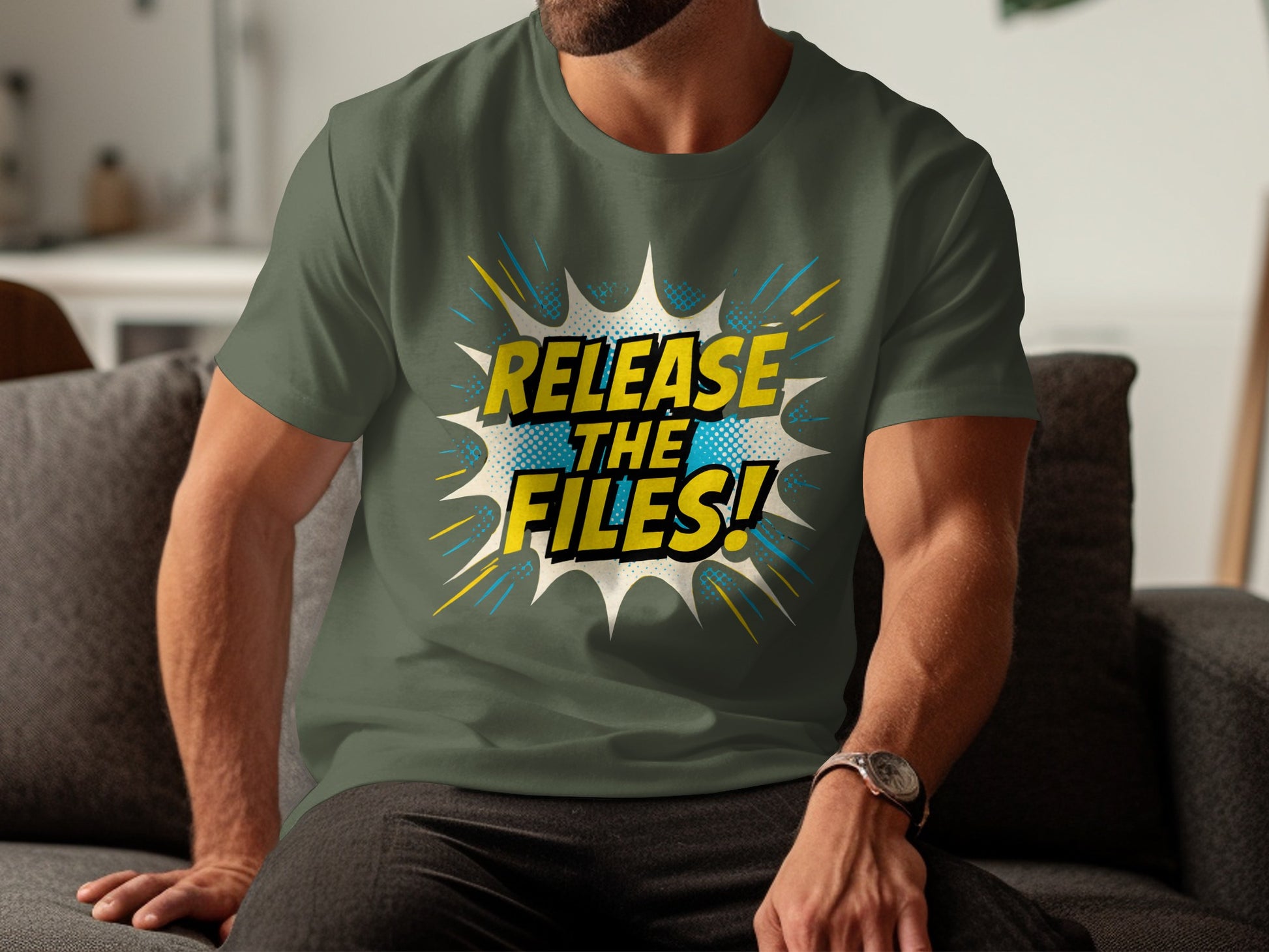 Release the Files Comic Burst Graphic T-Shirt product