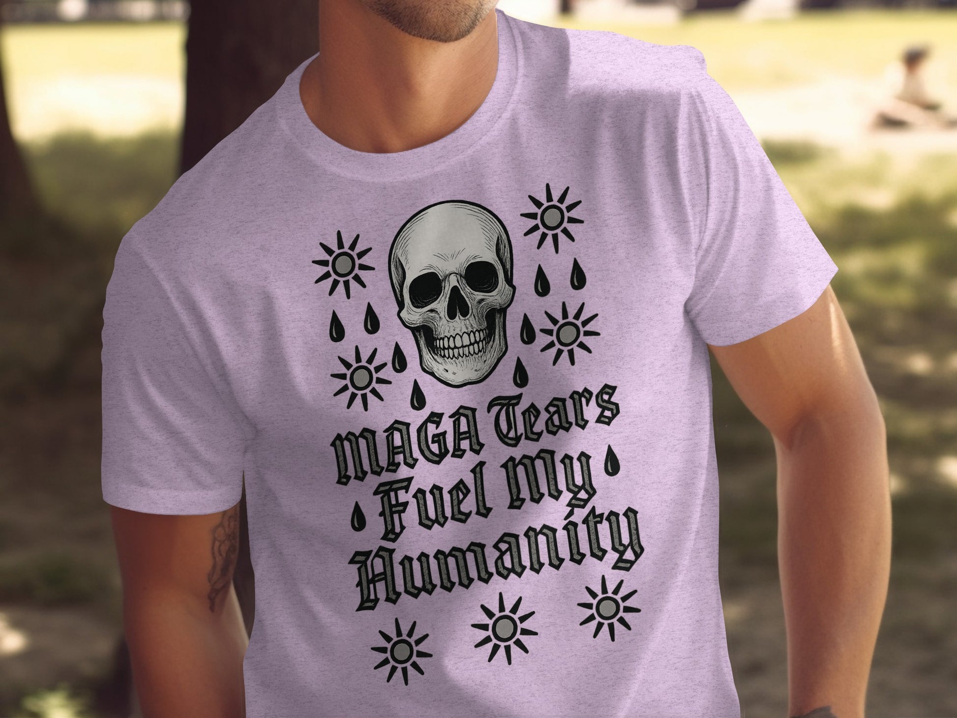 MAGA Tears Fuel My Humanity Skull Graphic T-shirt