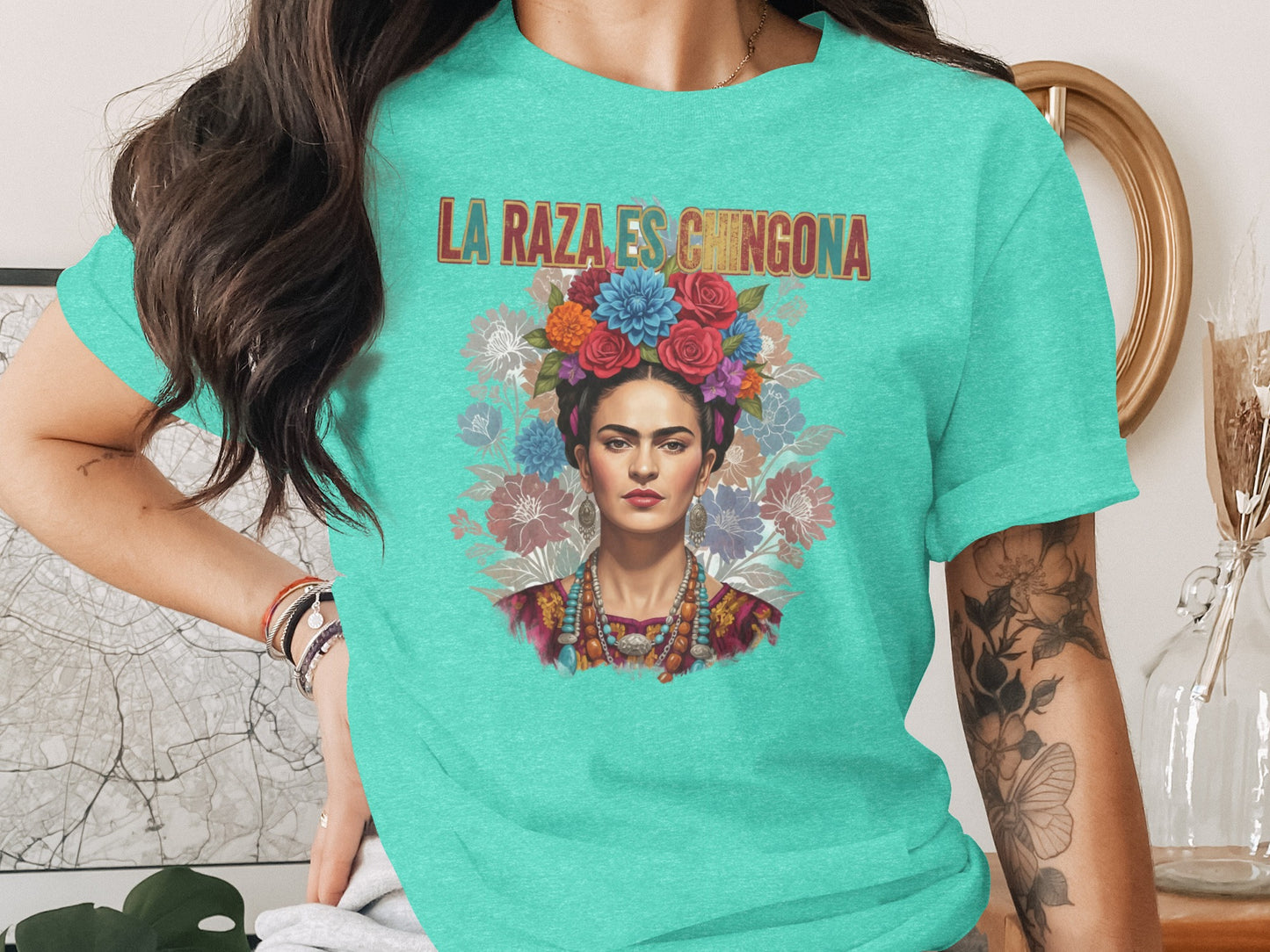 La Raza Es Chingona Illustrated Feminine T-Shirt