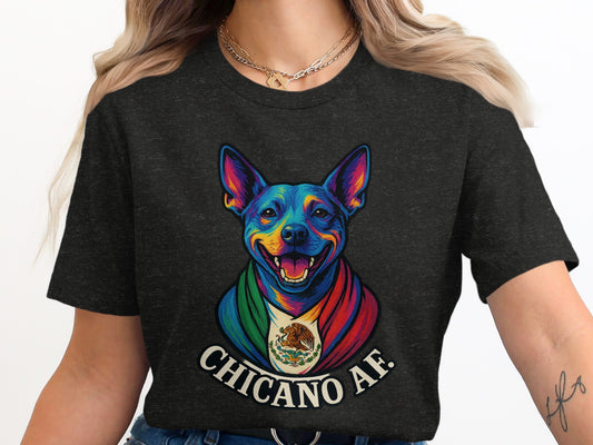 Colorful Chicano AF Dog Graphic T-Shirt product type