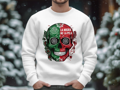 La Migra Me La Pela Skull Design Sweatshirt product