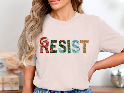 Festive Resist Graphic Tee for Activism Support