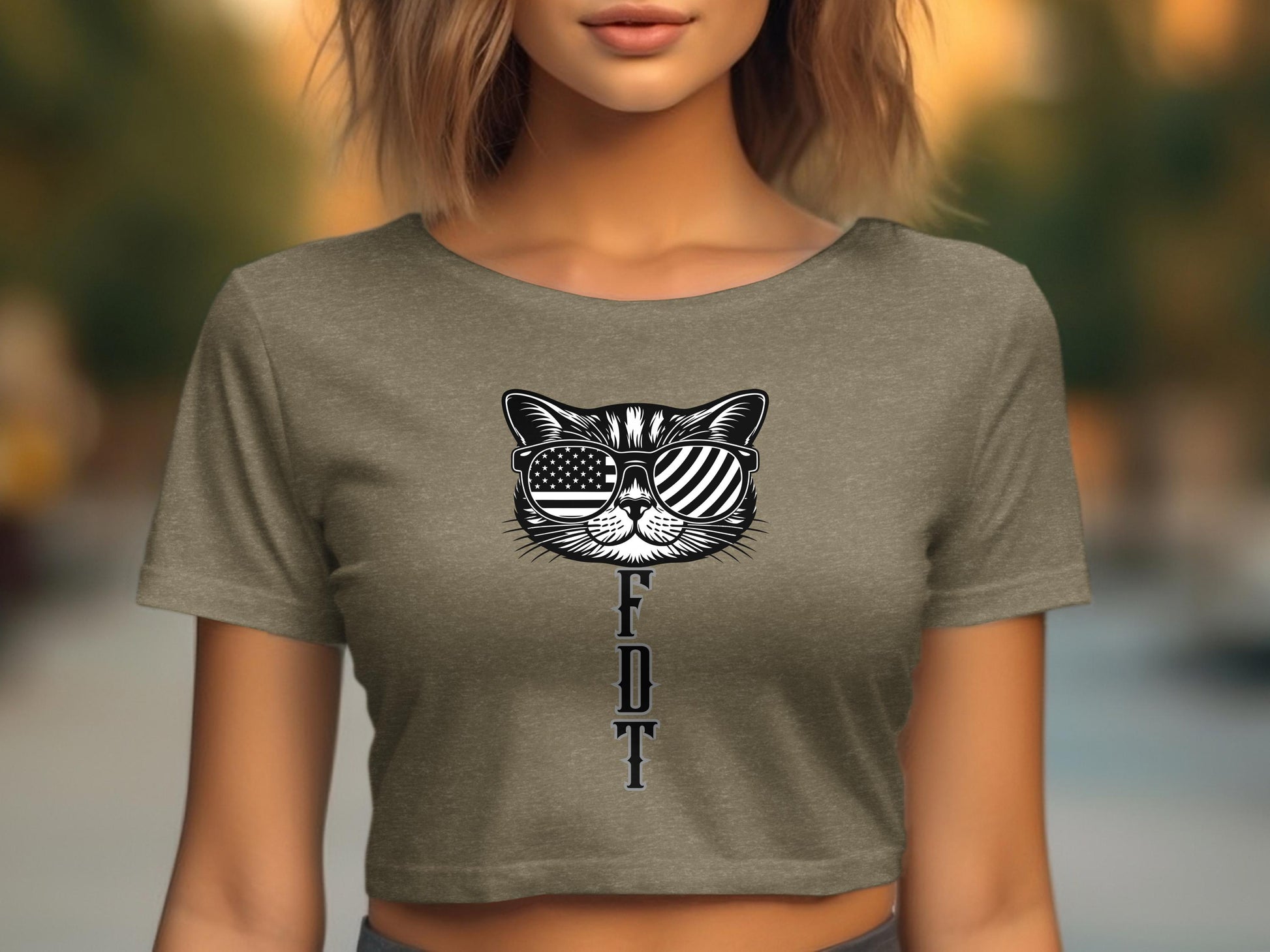 Cool Cat with American Flag Shades T-shirt product
