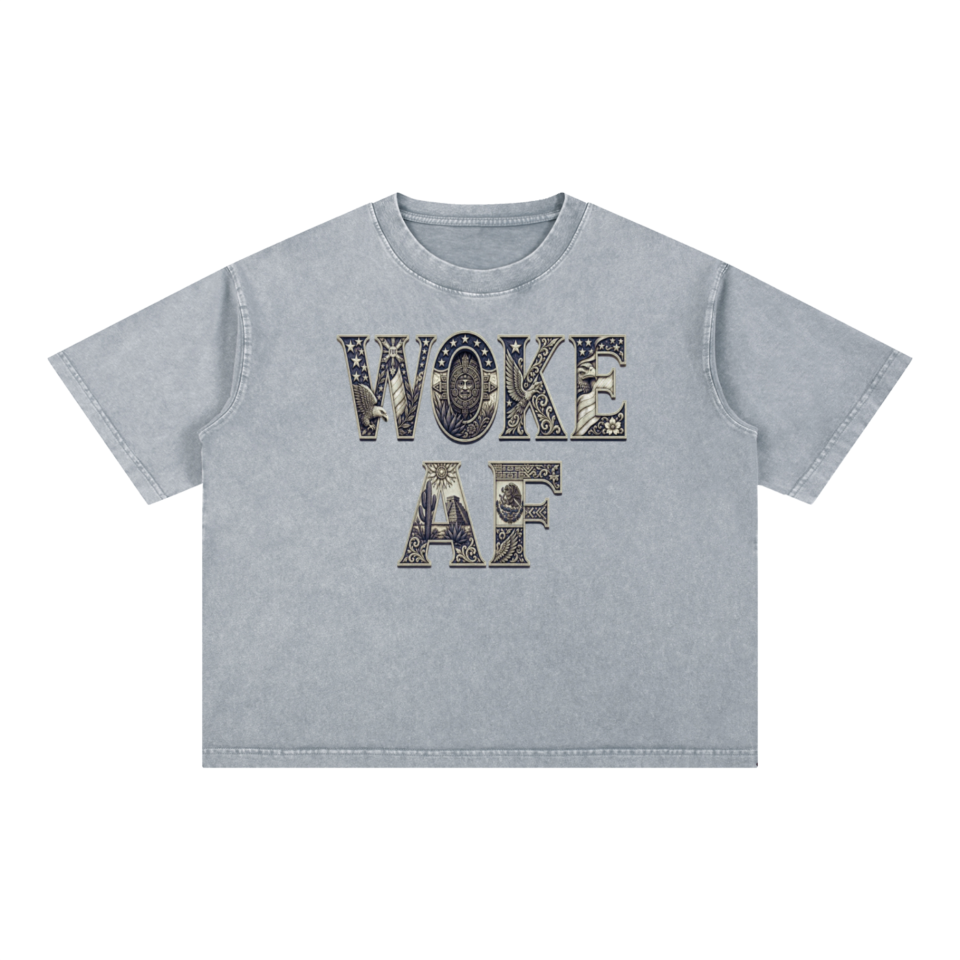 Woke AF with subtle fdt Mineral Wash Boxy Cotton T-Shirt