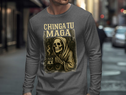 Chingatu Maga F*ck Ice Skull Long-Sleeved Shirt