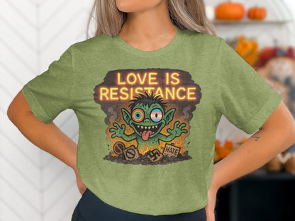 Love Is Resistance Zombie Graphics T-Shirt Product