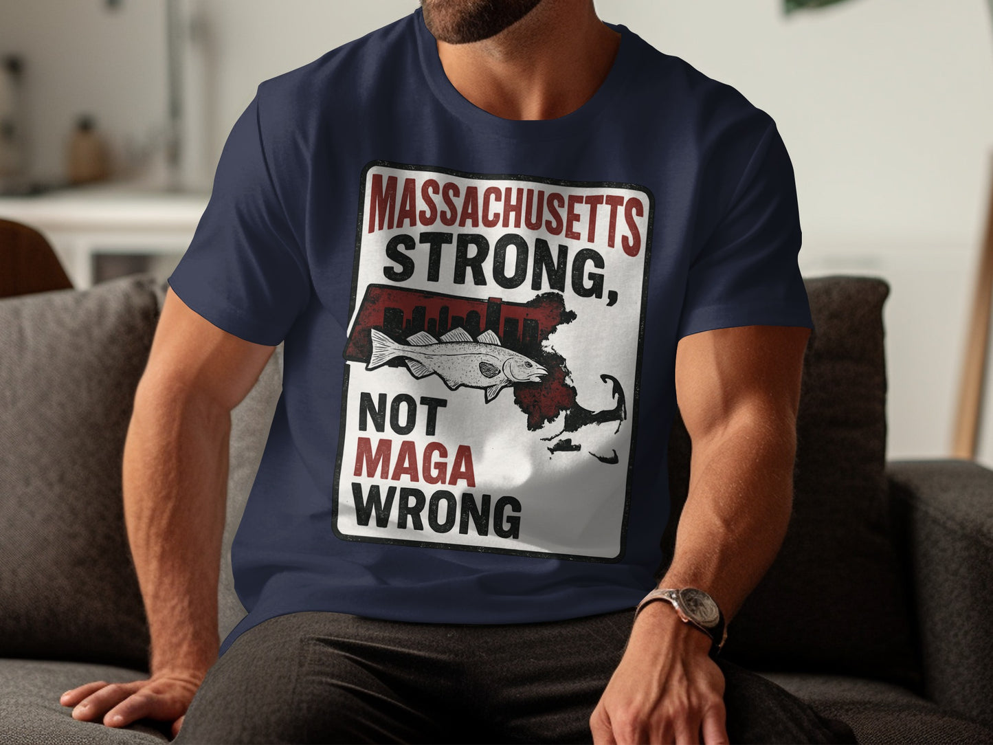 Massachusetts Strong Not Maga Wrong Tshirt product