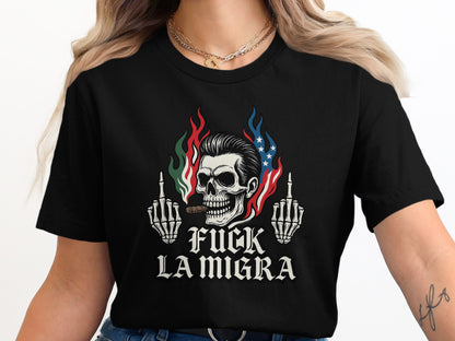 Skull with Flames and Hands Statement TShirt Product