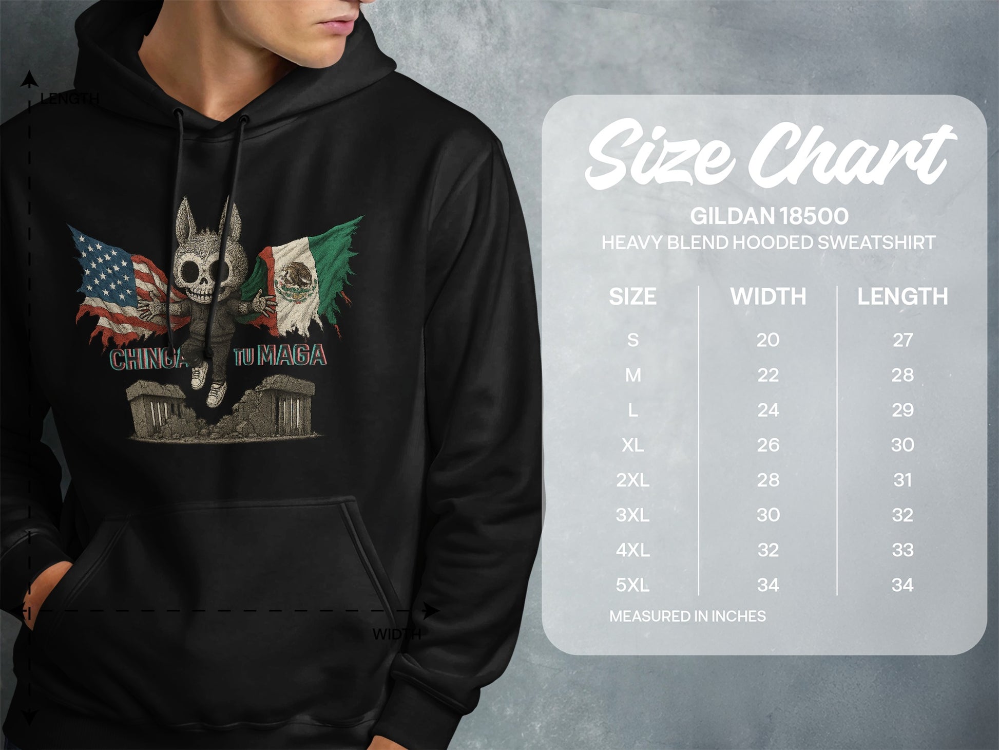 American and Mexican Flag Design Hooded Sweatshirt product