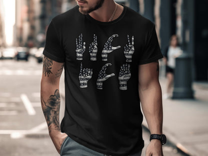 American Sign Language Symbols Graphic T-shirt