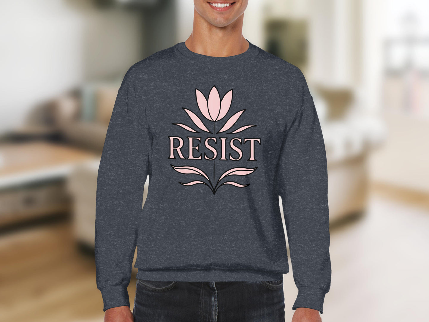 Resist Pink Lotus Design Sweatshirt product type