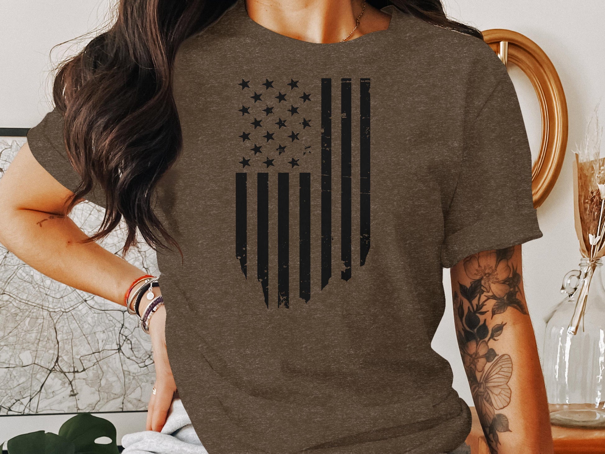 Patriotic Flag Graphic Short Sleeve Casual Shirt product