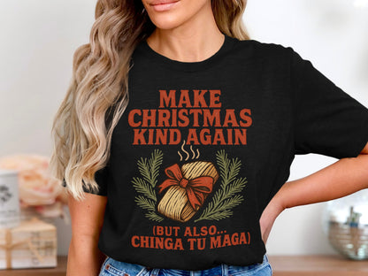 Make Christmas Kind Again Funny Holiday T-Shirt