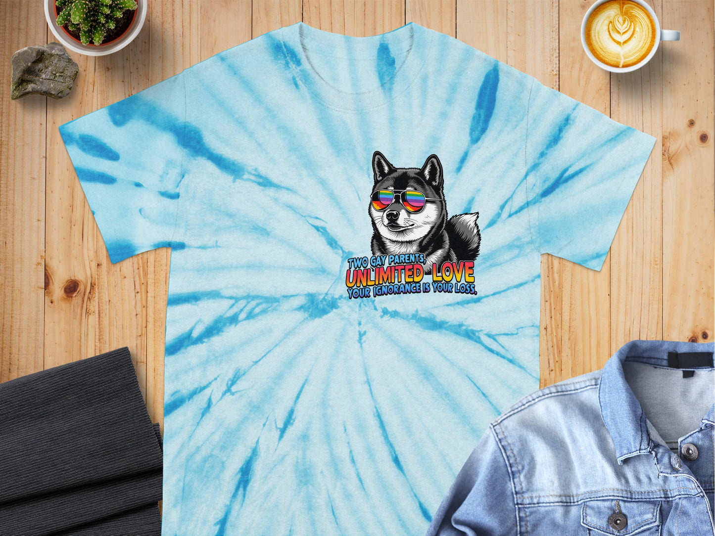 Tie-Dye Dog Design LGBT Pride Graphic Shirt product