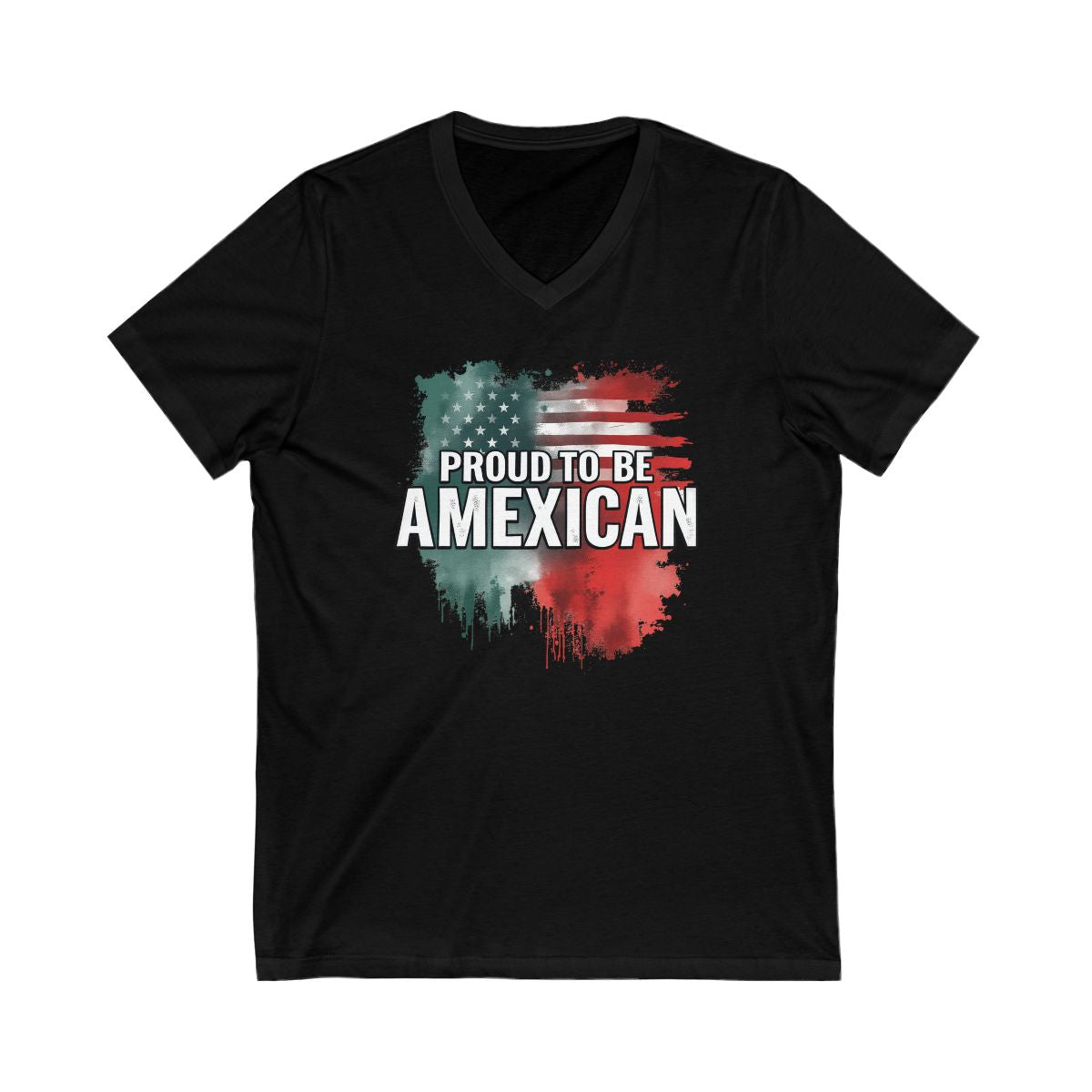 Proud to Be Amexican Print Black V-Neck T-Shirt product