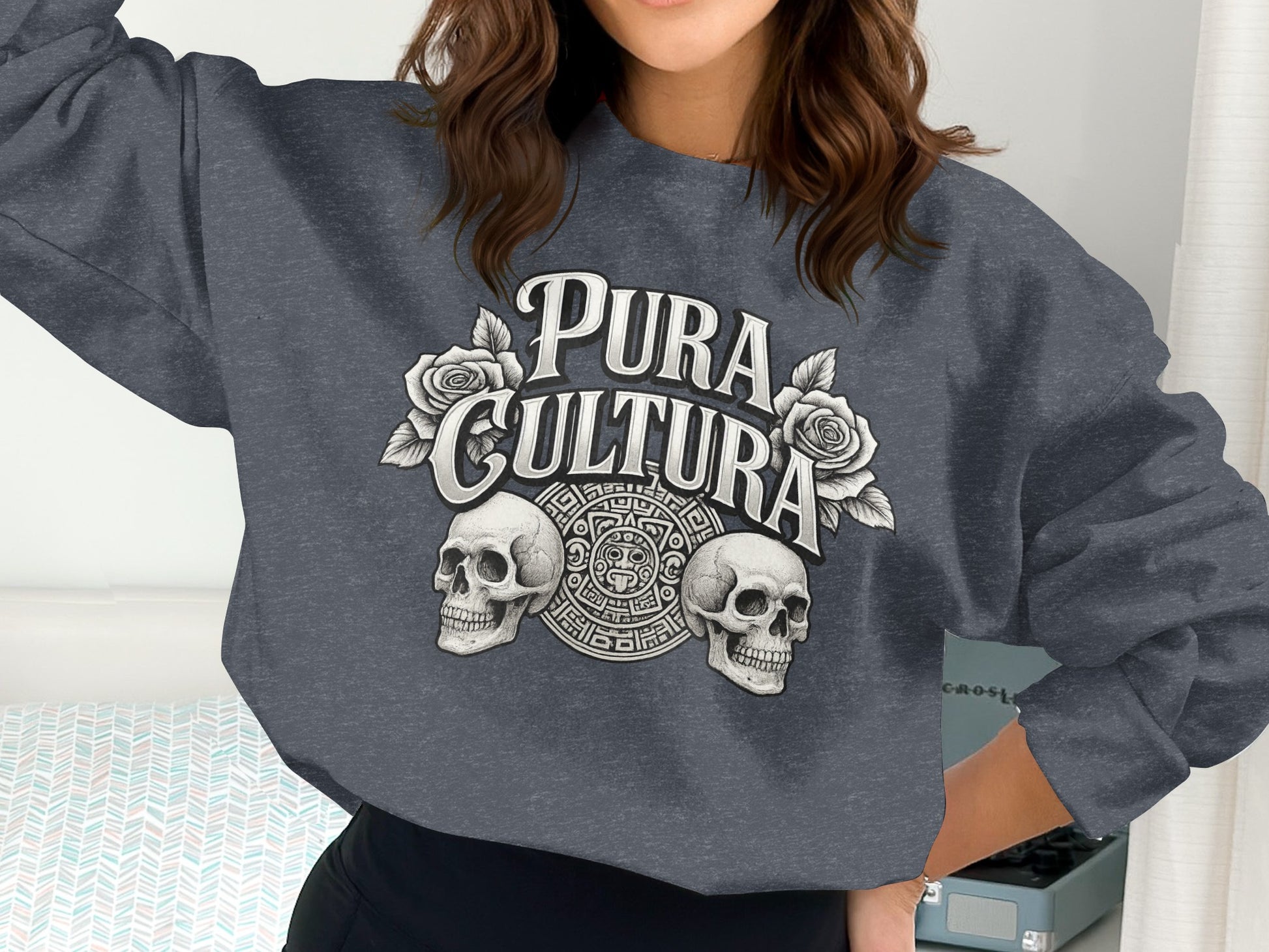 Pura Cultura Graphic Skull Design Oversized Sweatshirt product