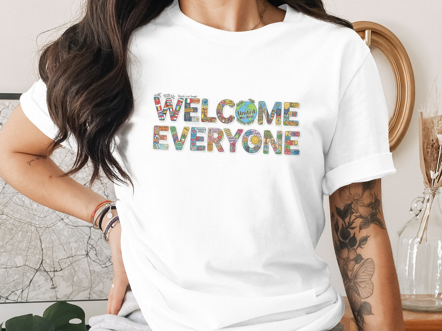 Colorful Welcome Everyone Graphic Shirt