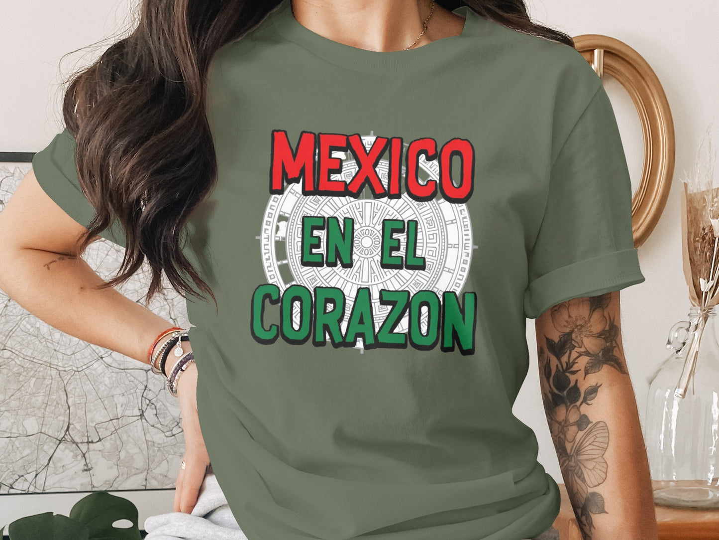 Mexico En El Corazon Graphic Tee Top Product