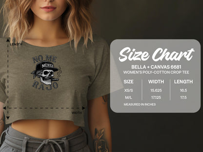 No Me Rajo Mexico Skull Bella + Canvas Crop Tee product