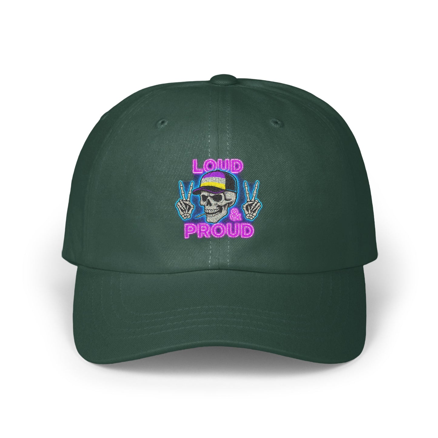 Loud Proud Skull Design Embroidered Cap Hat product