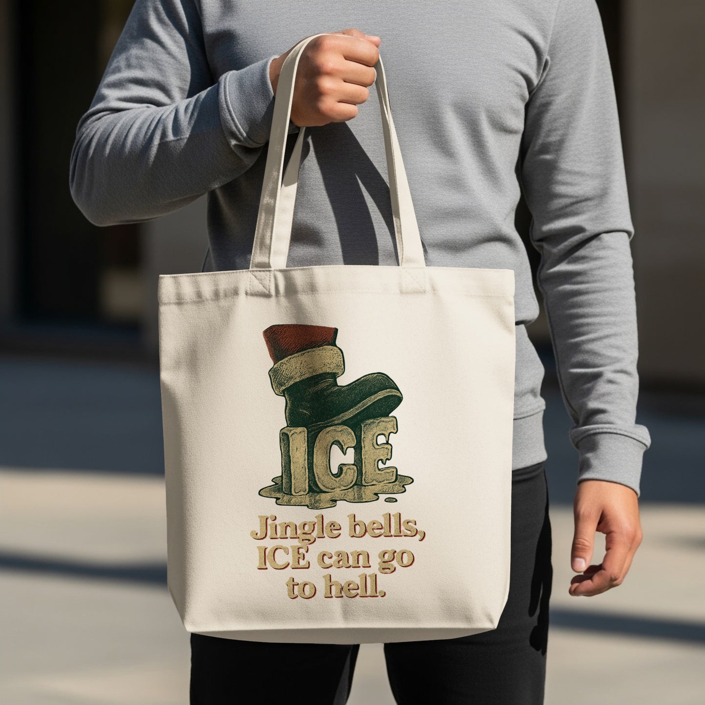 Jingle Bells ICE Can Go to Hell Tote Bag Product