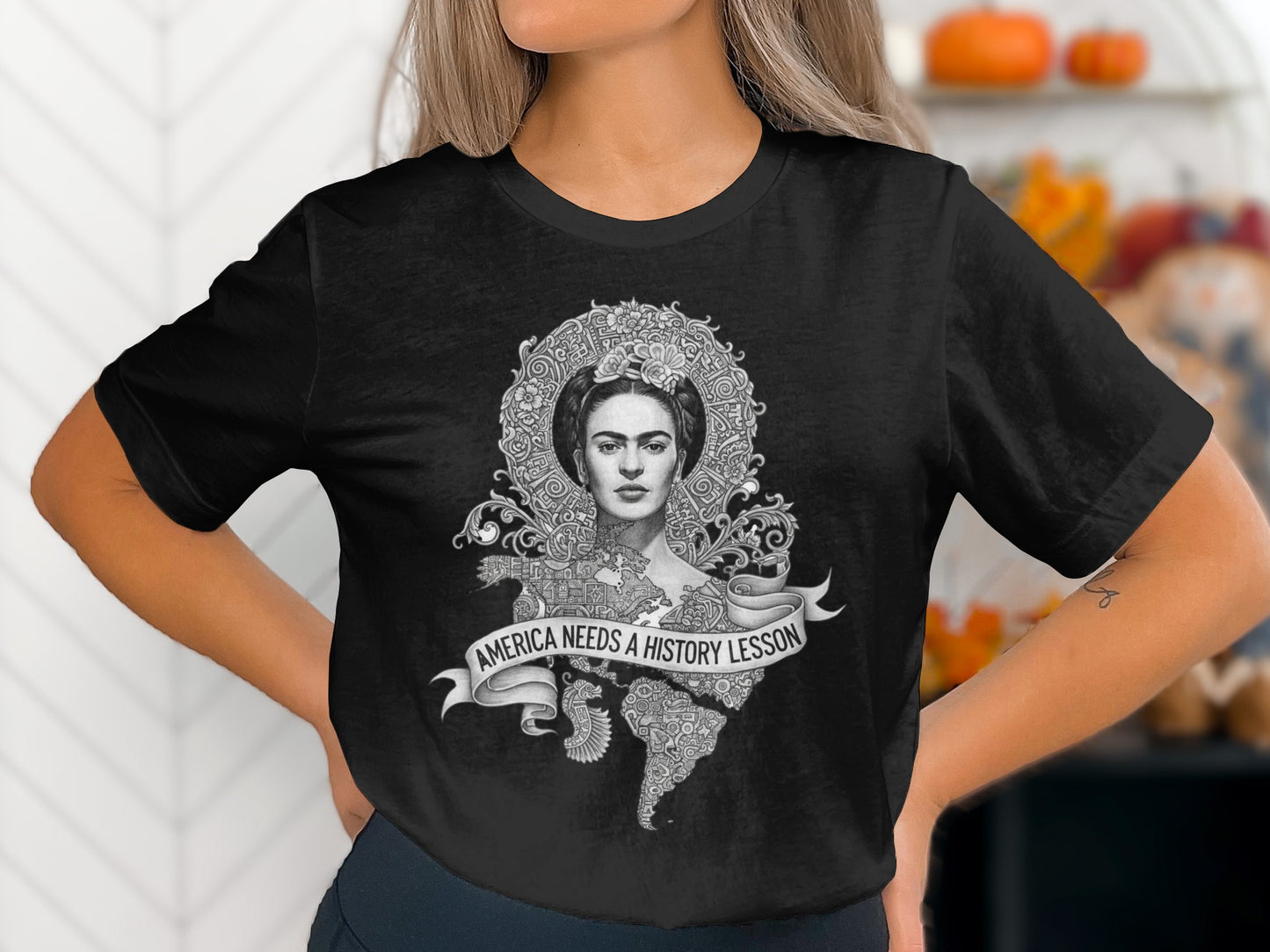 America Needs History Lesson Frida Kahlo Graphic T-Shirts