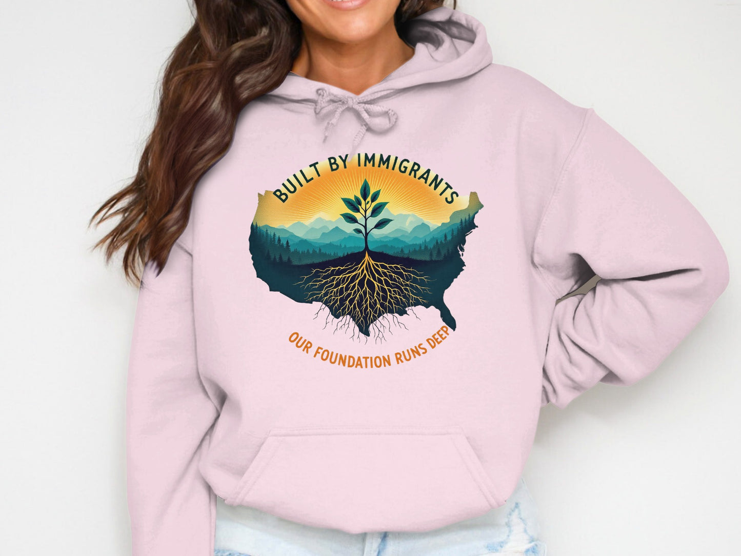 Built by Immigrants Foundation Runs Deep hoodie product type
