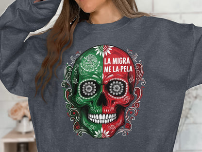 La Migra Me La Pela Skull Sweatshirt product type
