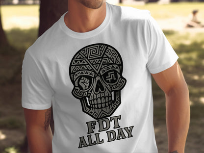 FDT All Day Skull Design Graphic Printed Shirt