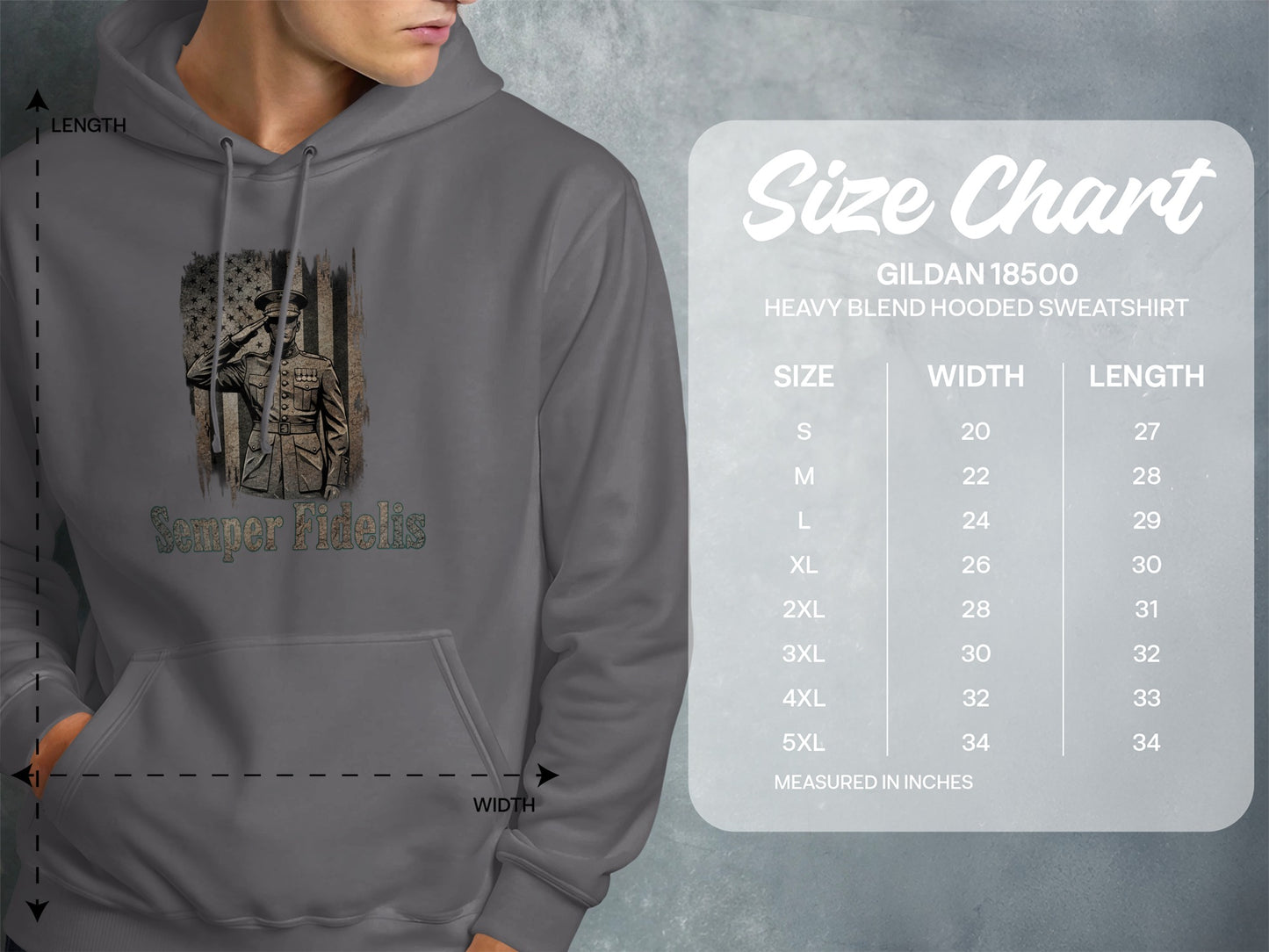 Semper Fidelis Heavy Blend Hooded Sweatshirt