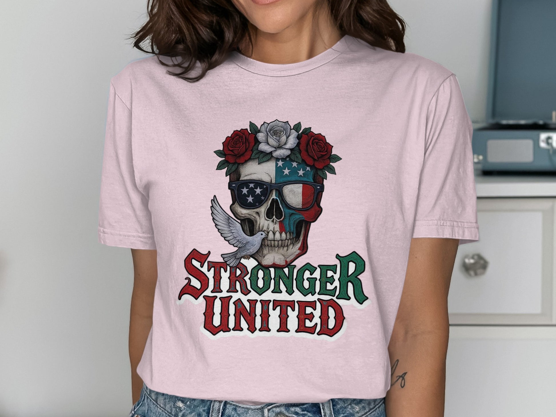 Stronger United Skull with Sunglasses T-shirt product type