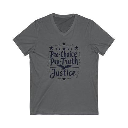 Pro-Choice Pro-Truth Justice Graphic V-Neck Tee product type