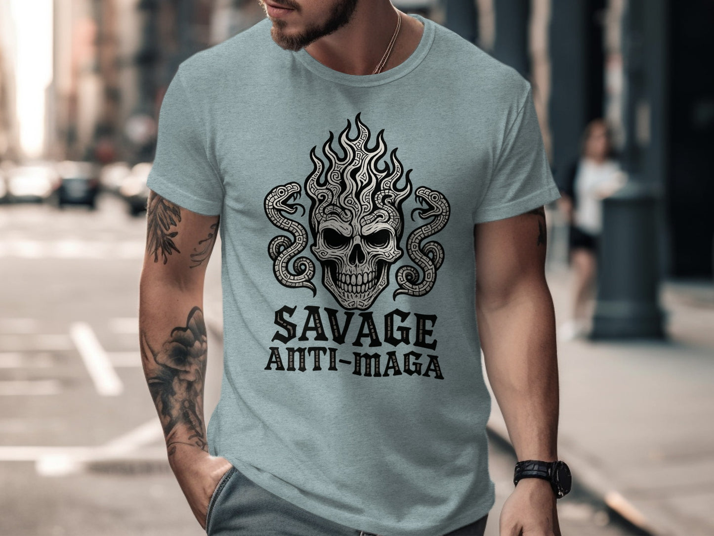Savage Anti-Maga Graphic Design T-shirt