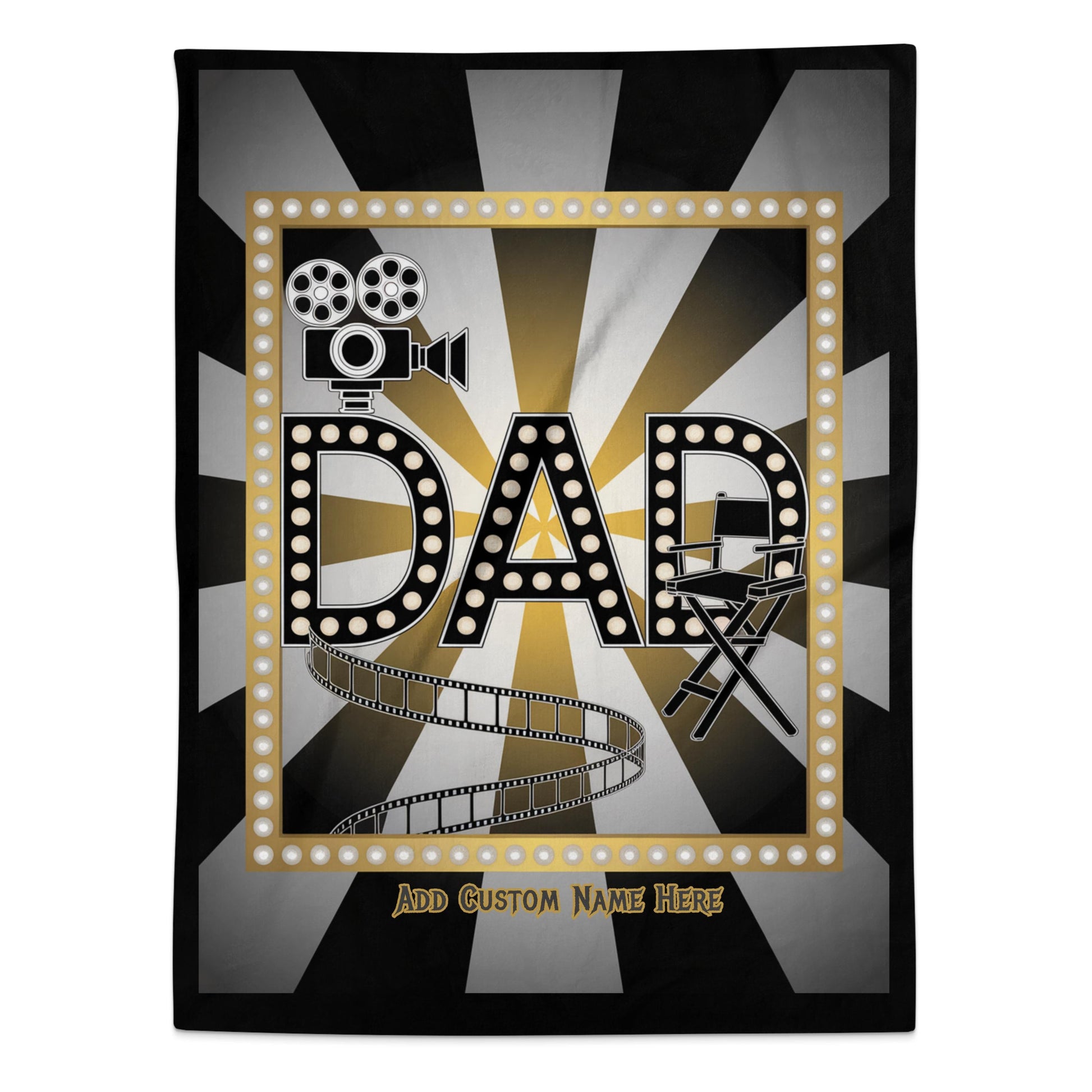 Unique Dad Film Reel Design Customizable Blanket Product