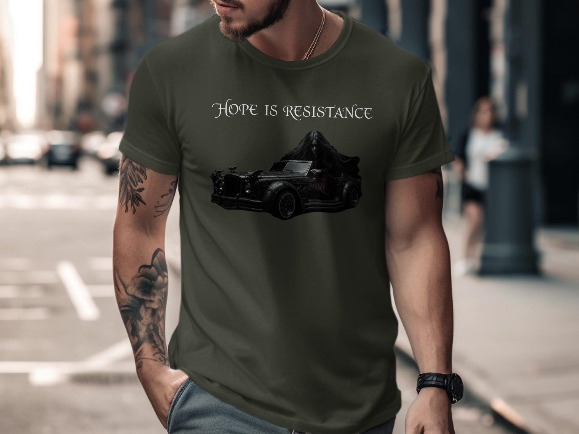 Hope Is Resistance Graphic T-Shirt Vintage Car Design