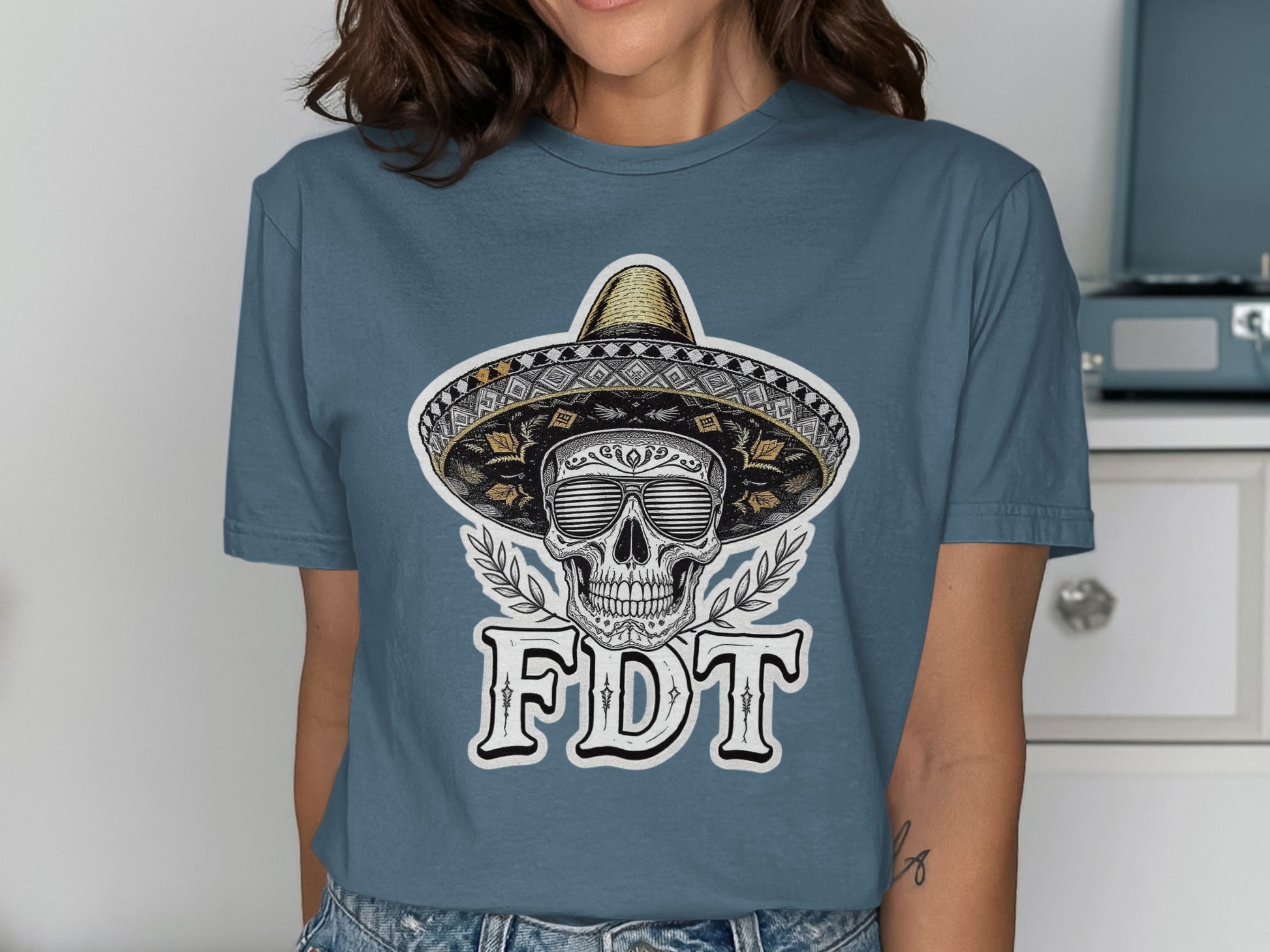 Sombrero Skull FDT Graphic Tee Stylish Fashion Shirt product