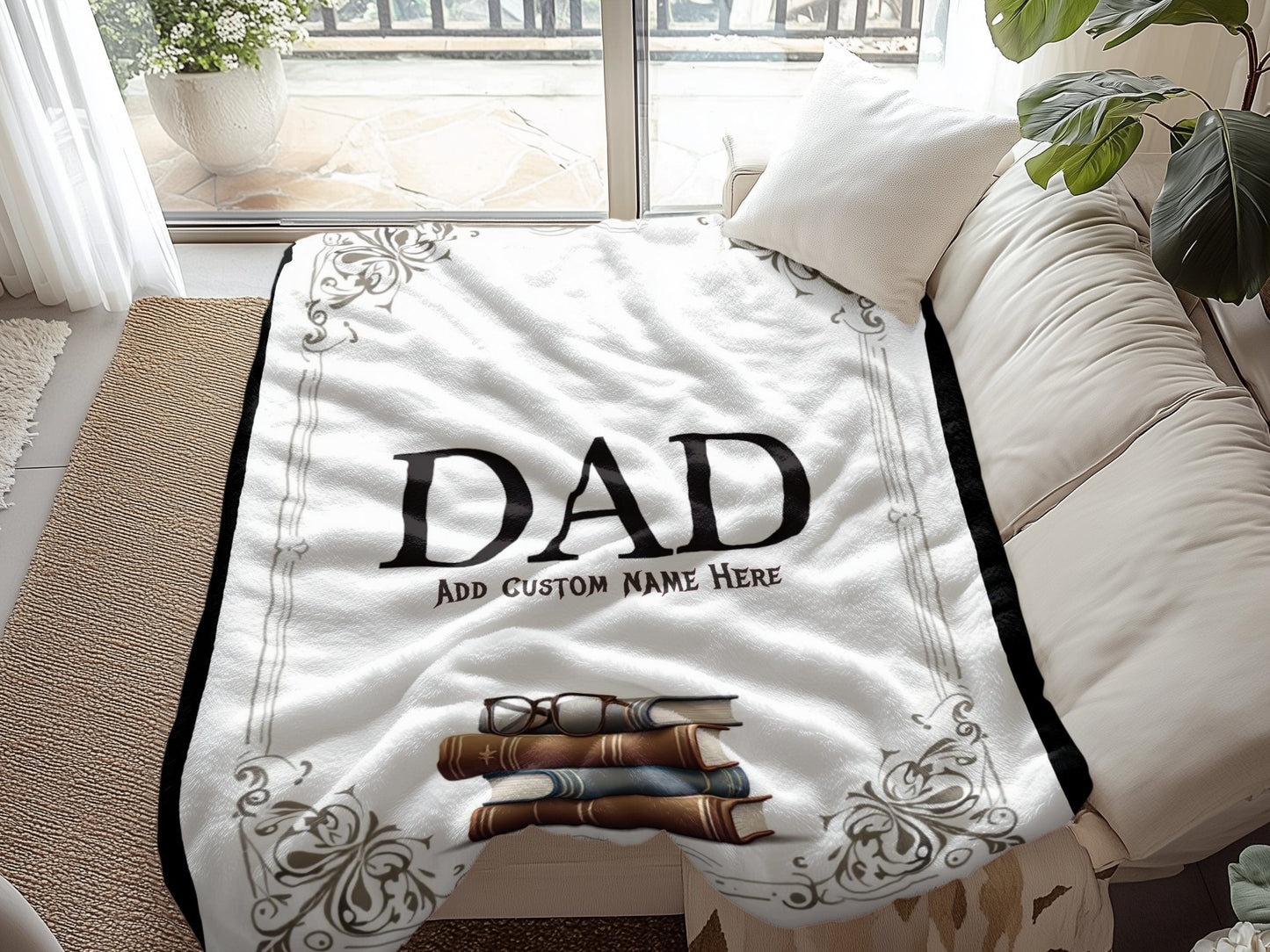 Personalized Dad Blanket with Custom Name Book Design product type